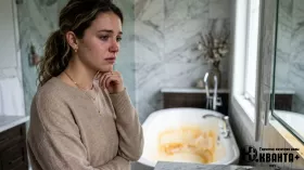 желтые потеки на сантехнике из-за железа в воде